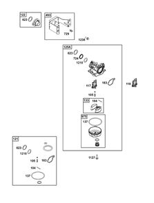 Carburetor Group Diagram and Parts List for 09P802-0011-H5 020000 - 09Z999 Briggs and Stratton Engine